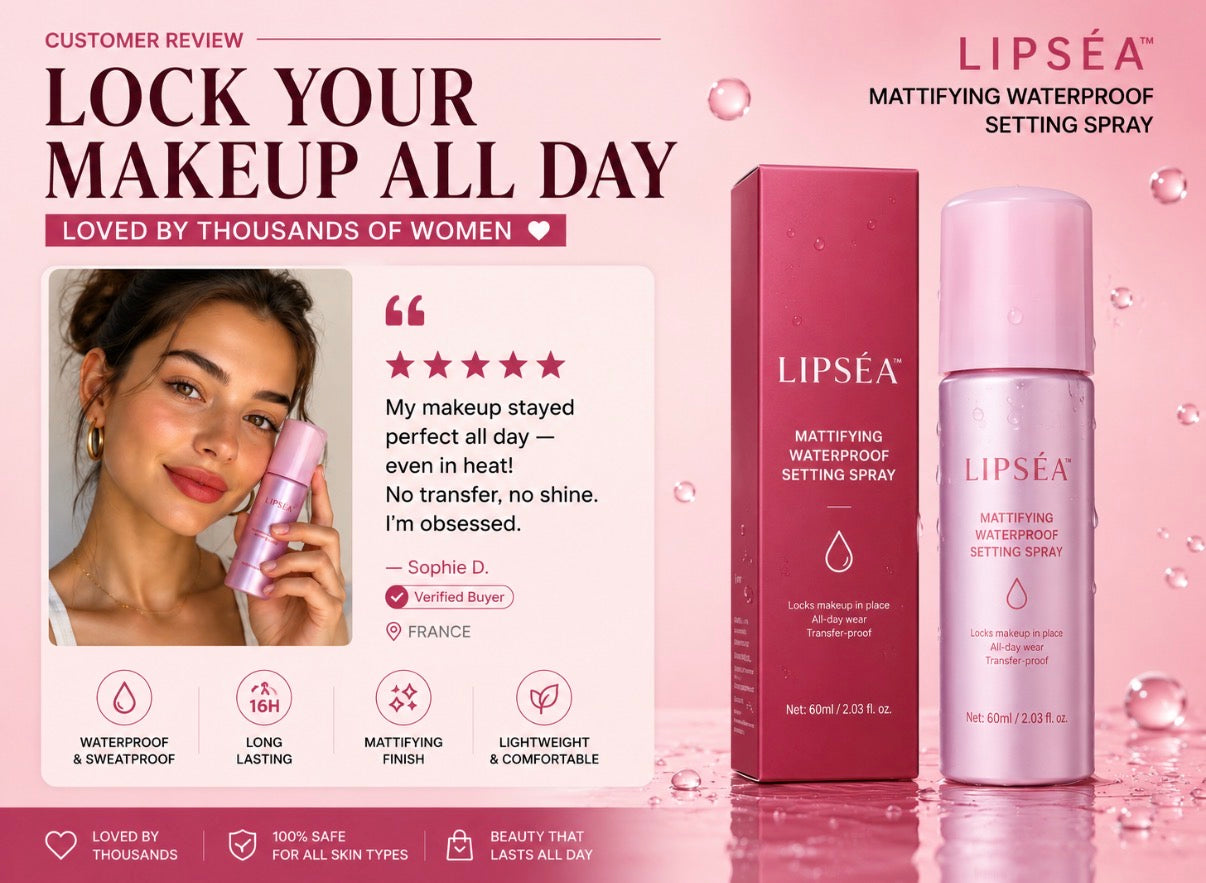 Lipséa™ Setting Spray Matifiant | Fixe Ton Maquillage Toute la Journée ✨