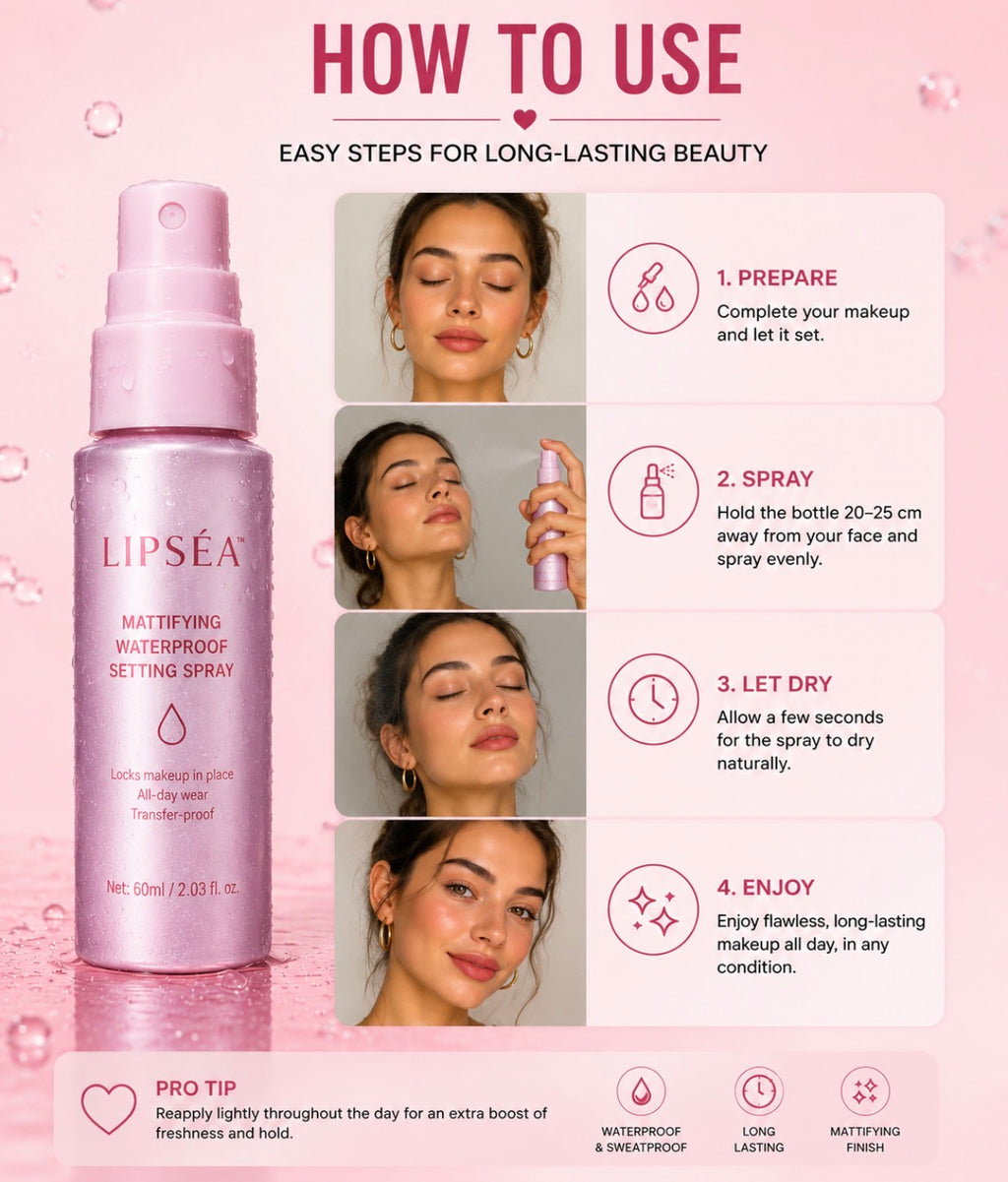 Lipséa™ Setting Spray Matifiant | Fixe Ton Maquillage Toute la Journée ✨